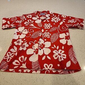 vintage waltah clarke shirt Mens Large Red Floral Button